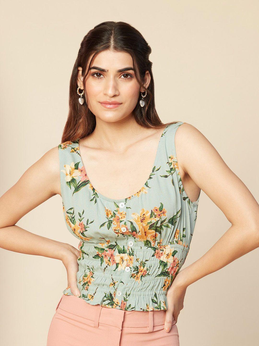 20dresses scoop neck floral print top