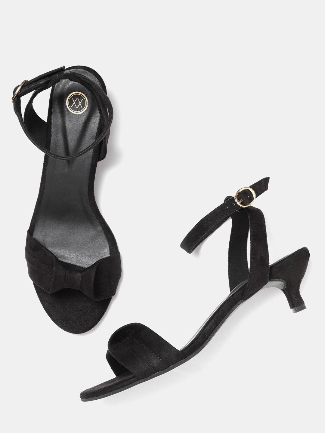 20dresses women black bow detail kitten heels
