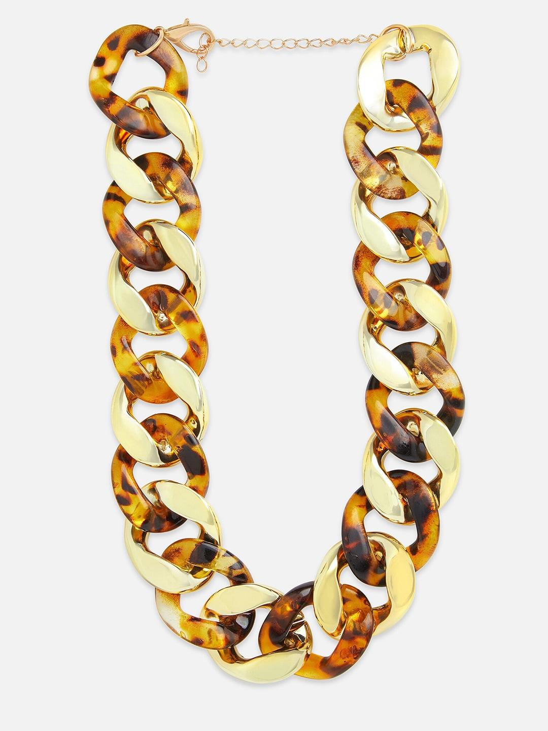 20dresses women gold & brown choker necklace