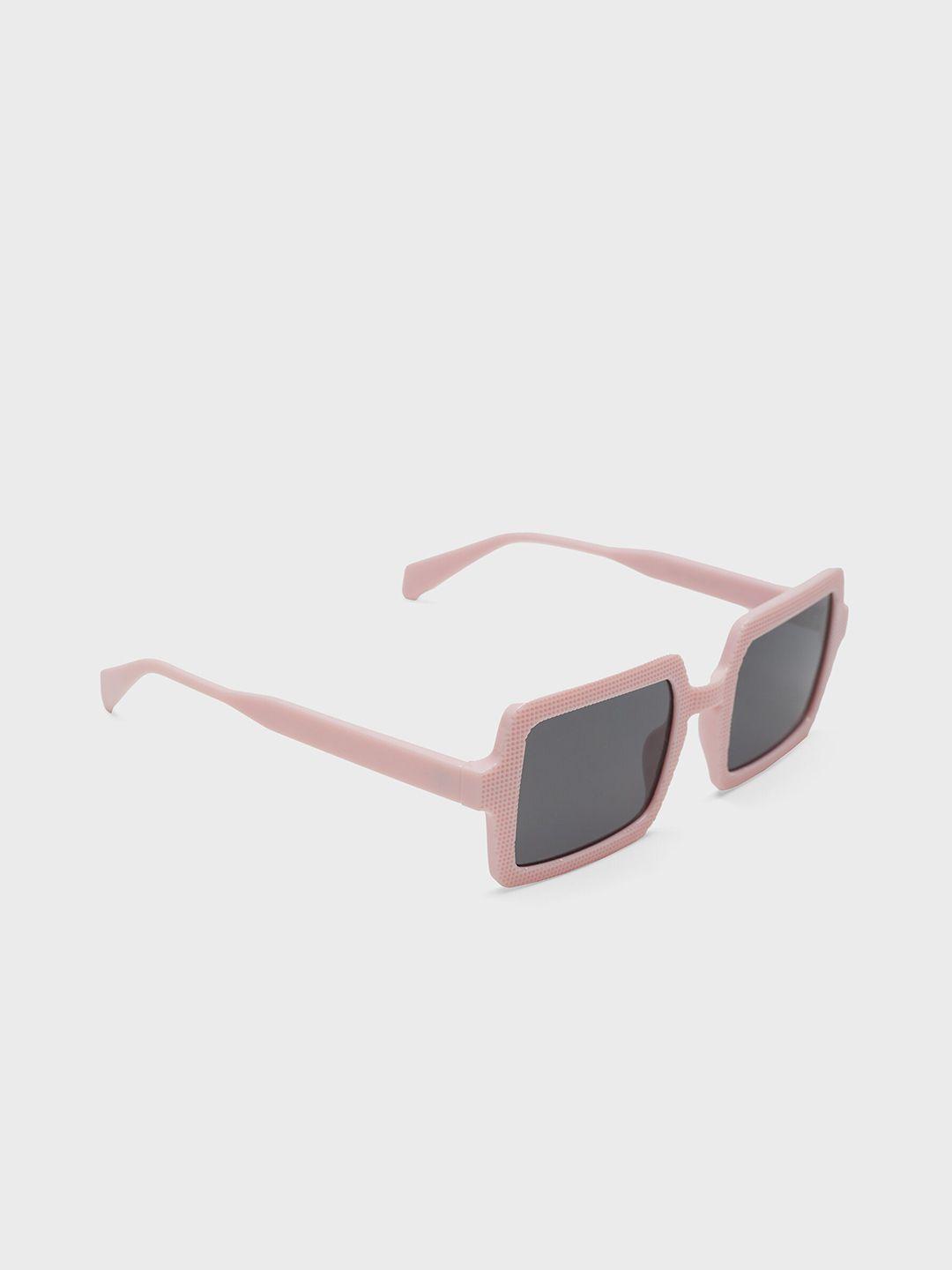 20dresses women rectangle textured acrylic sunglasses with regular lens sg010788
