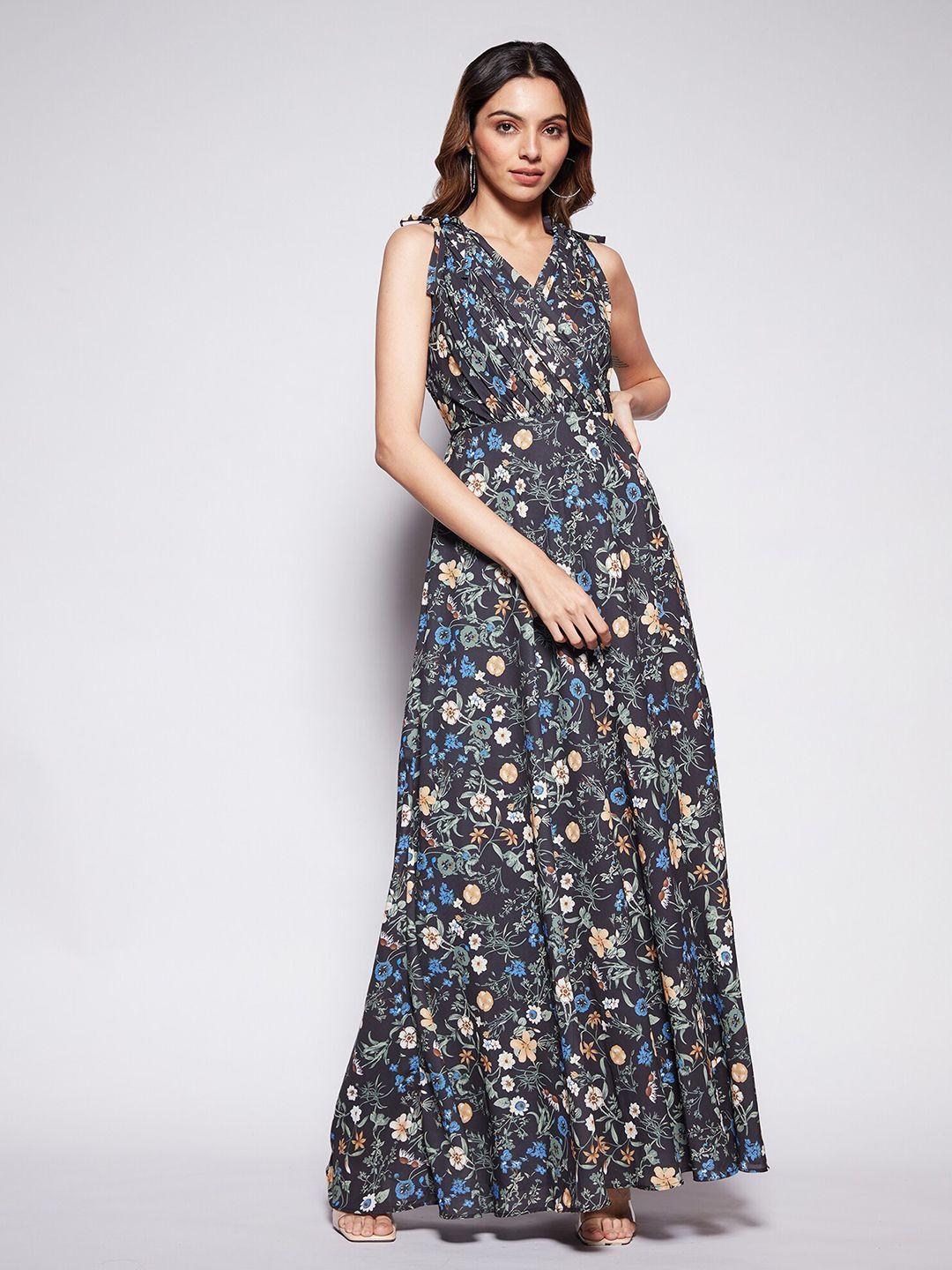 20dresses floral printed crepe maxi wrap dress