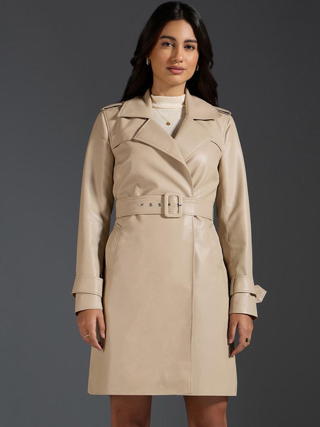 20dresses notched lapel collar shoulder tabs detail overcoat