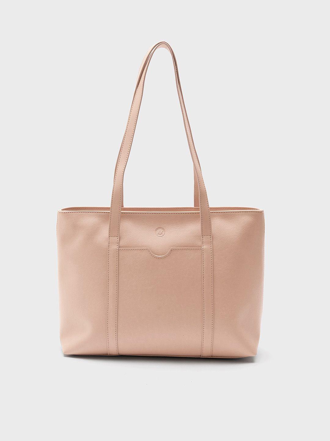 20dresses nude-coloured textured structured tote bag