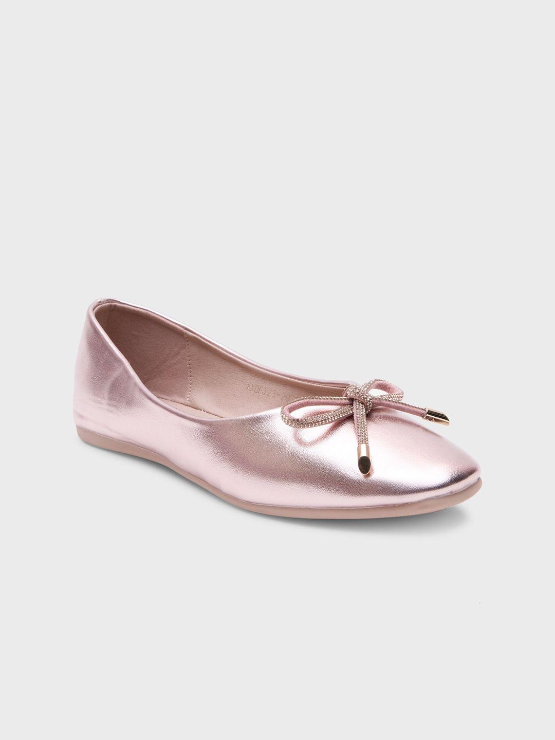 20dresses rose gold-toned bow embellished ballerinas