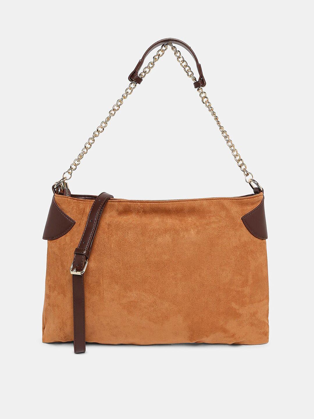 20dresses tan brown oversized structured shoulder bag