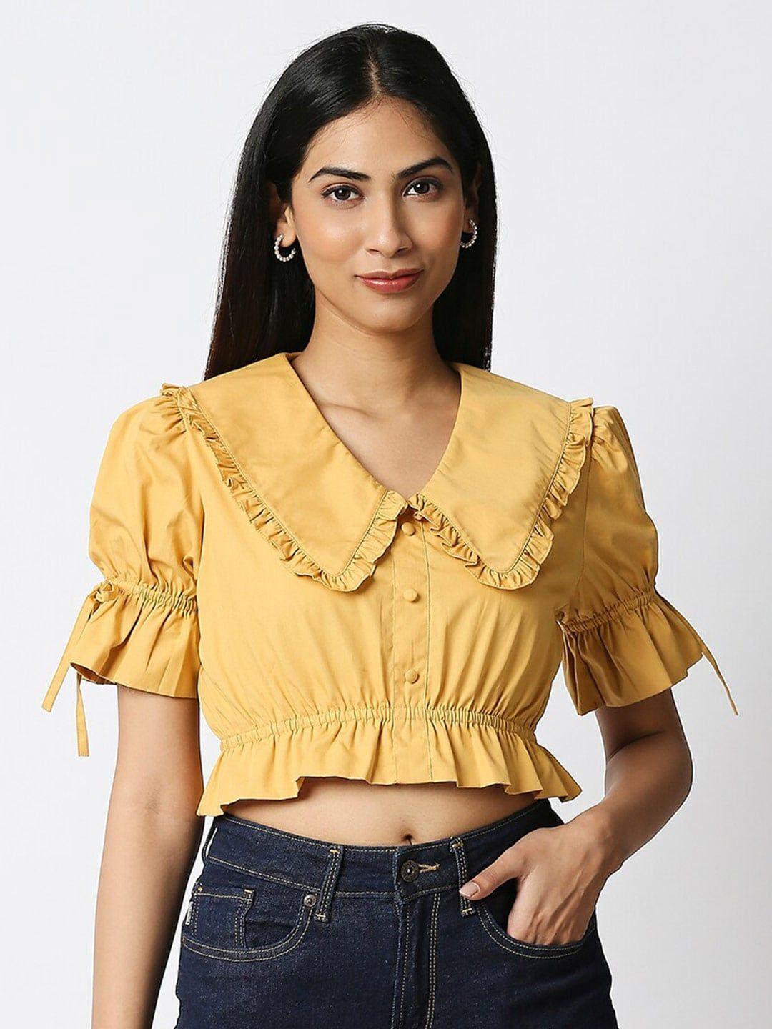 20dresses woman yellow crop top