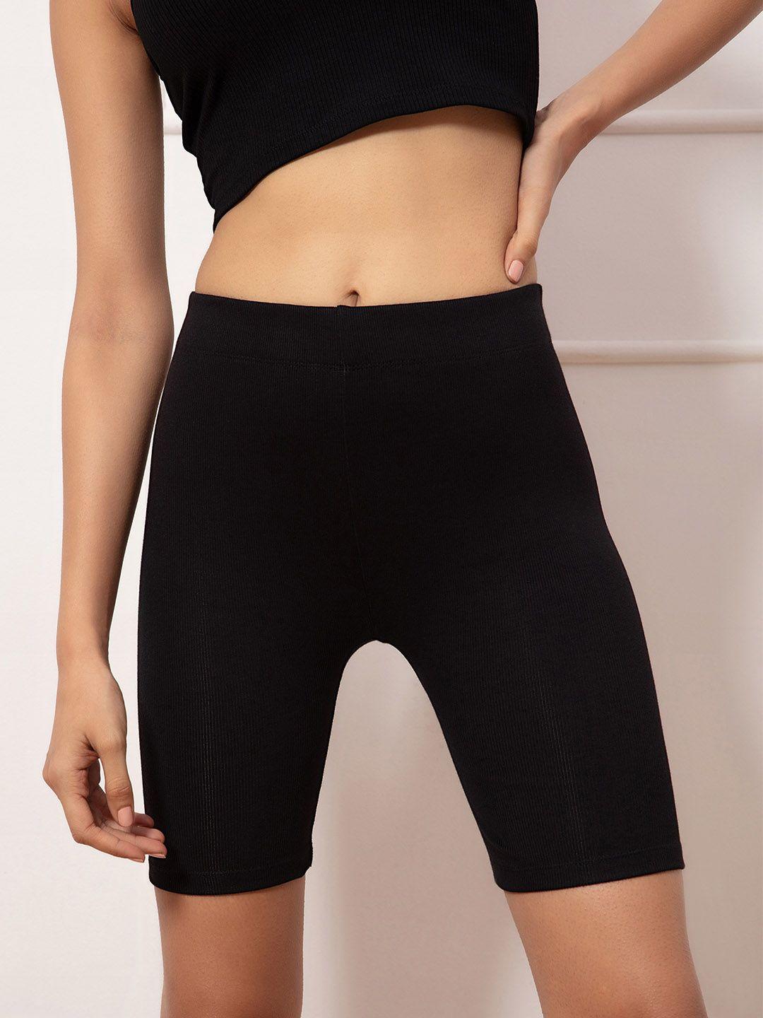 20dresses women black slim fit cycling sports shorts