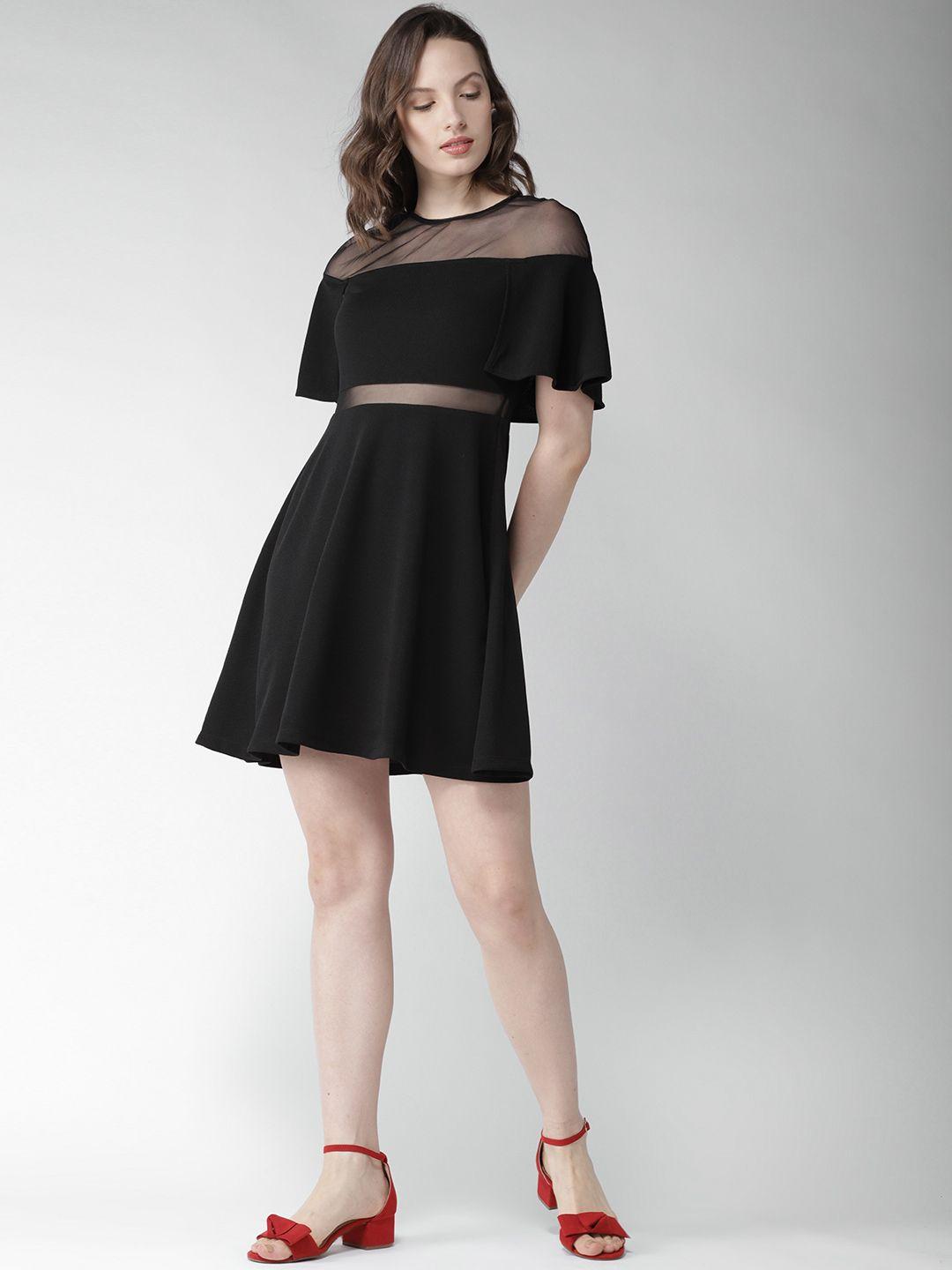 20dresses women black solid fit & flare dress