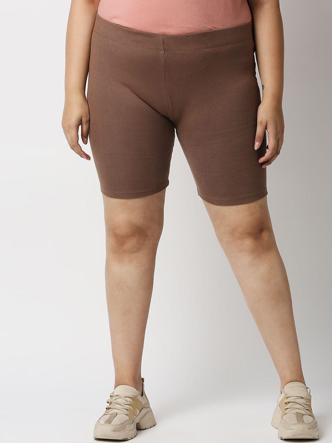 20dresses women brown slim fit cycling shorts