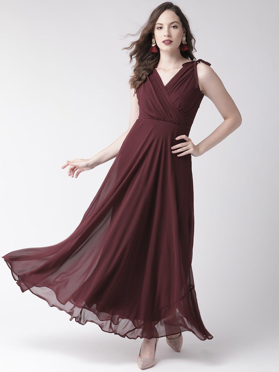 20dresses women burgundy solid maxi dress