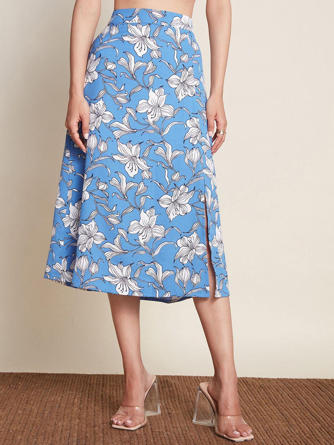 20dresses women floral printed midi a-line skirt