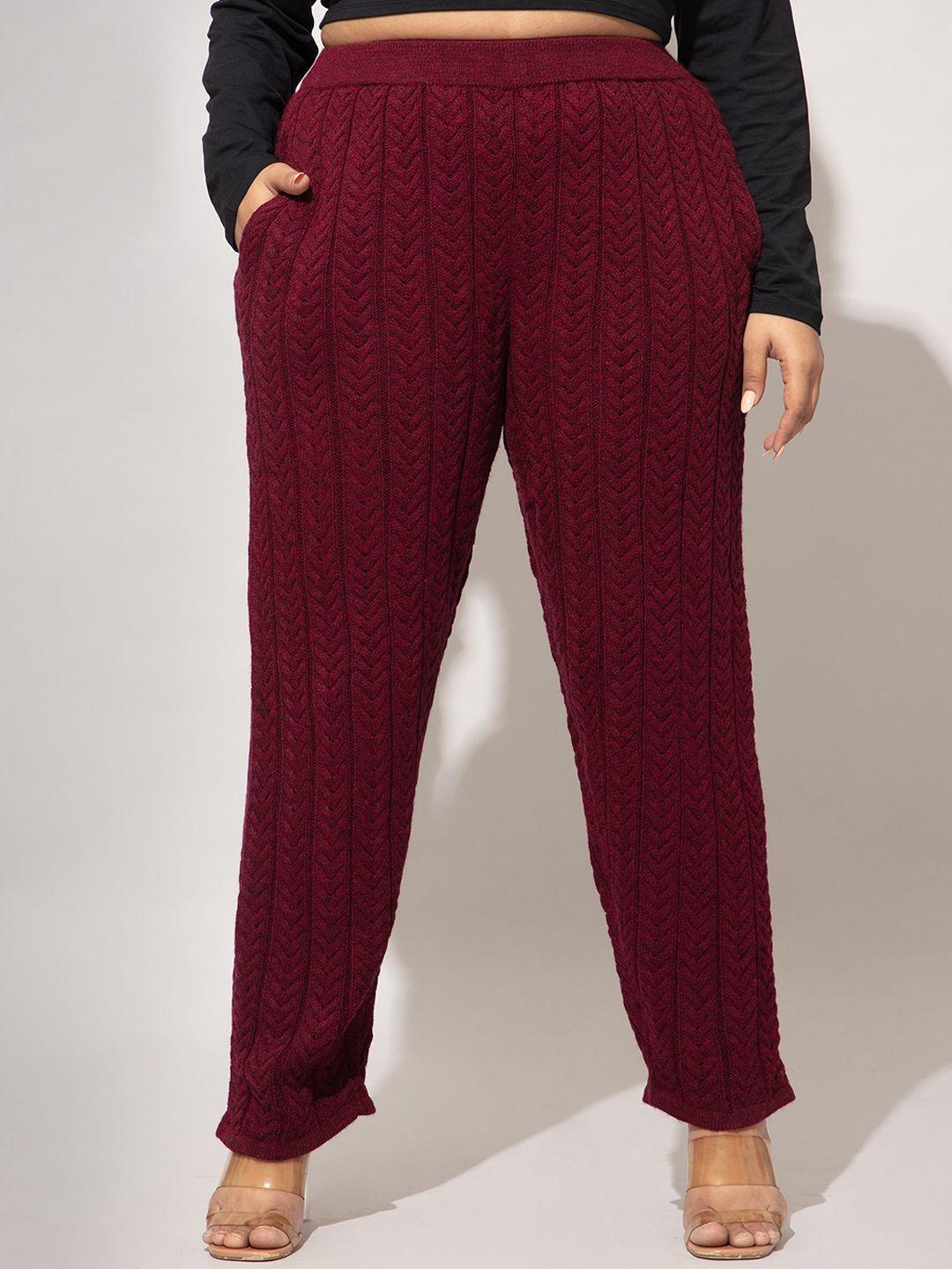 20dresses women maroon comfort acrylic trousers