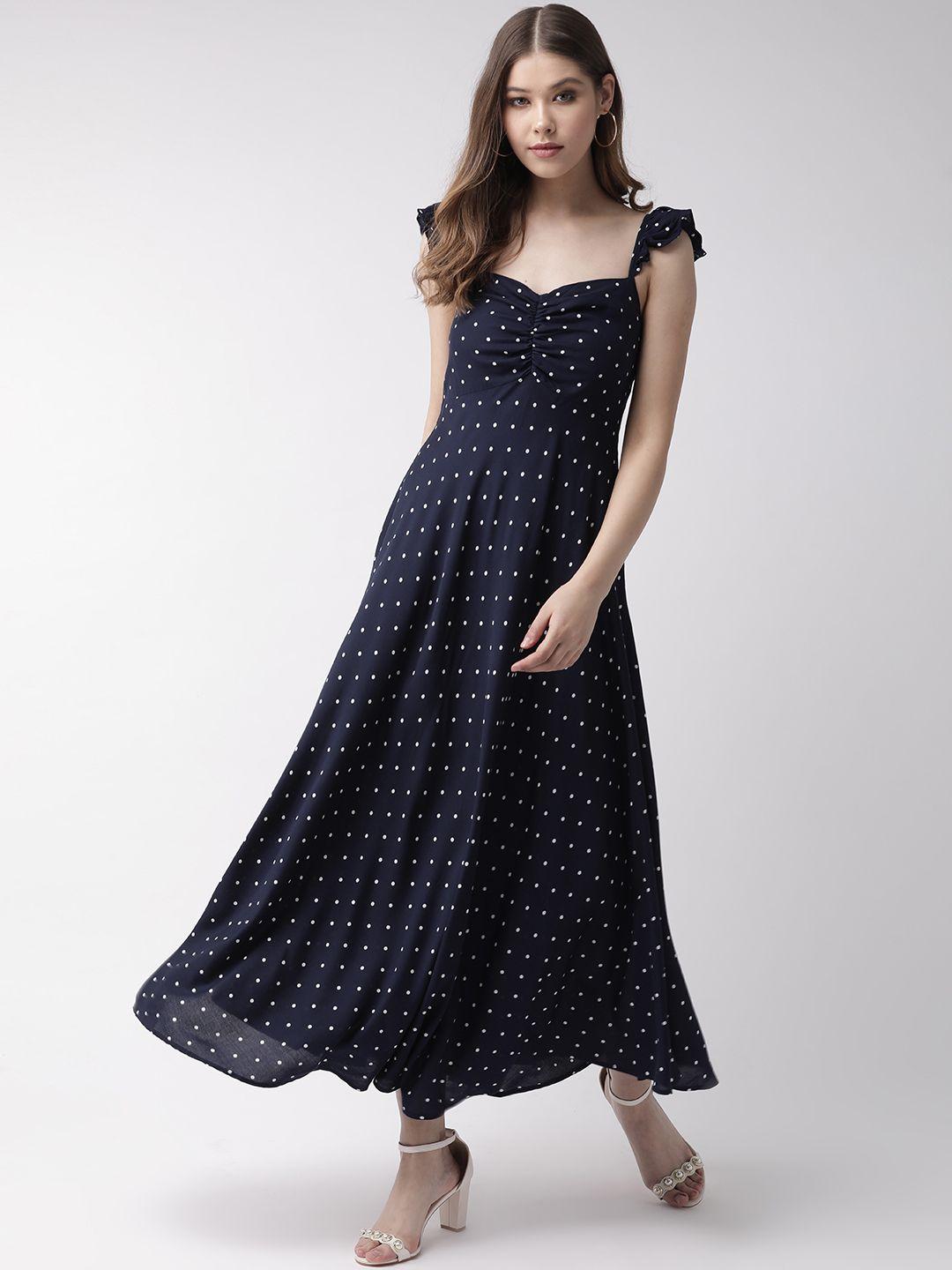 20dresses women navy blue & white printed maxi dress