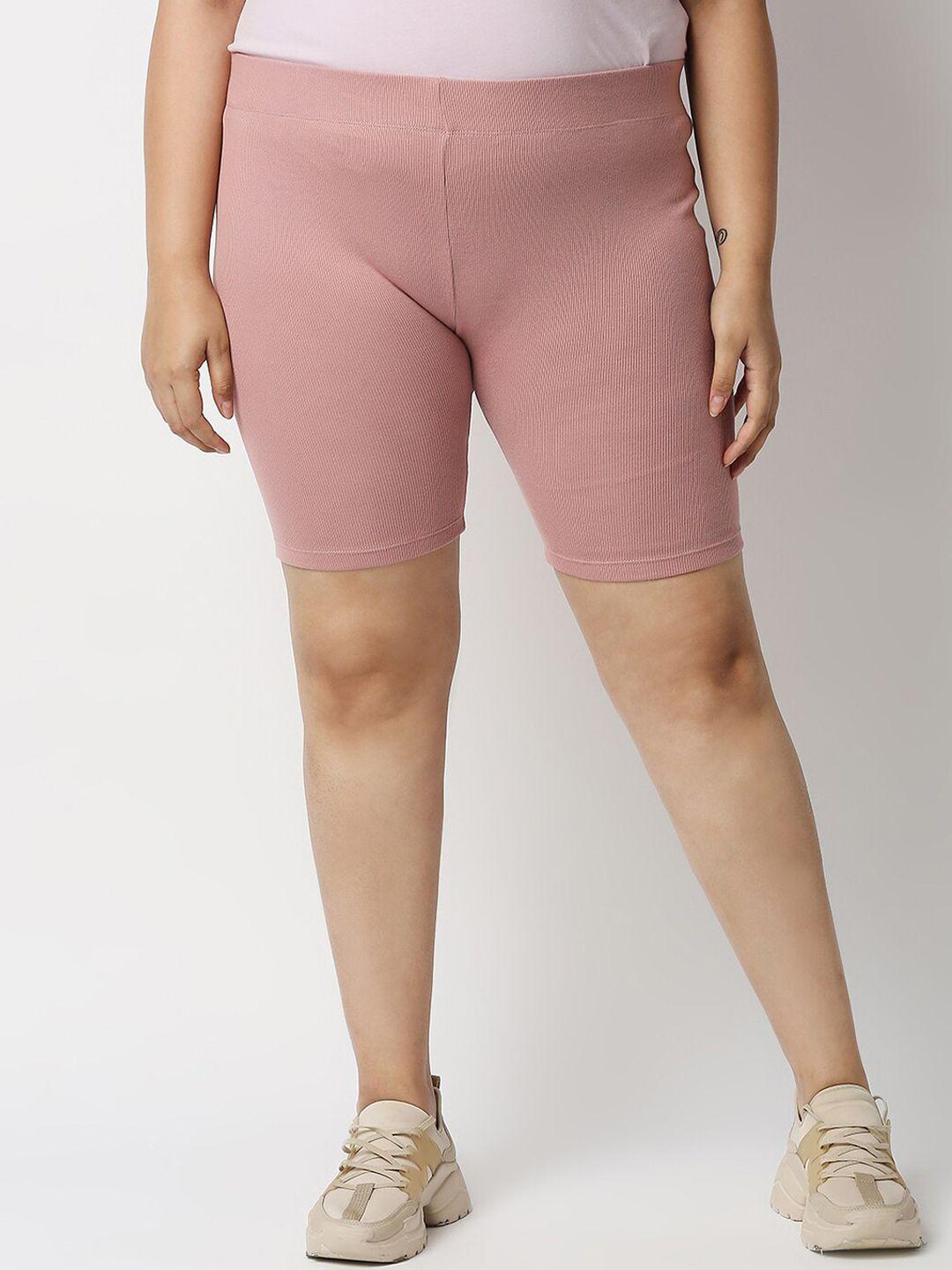 20dresses women pink slim fit cycling sports shorts