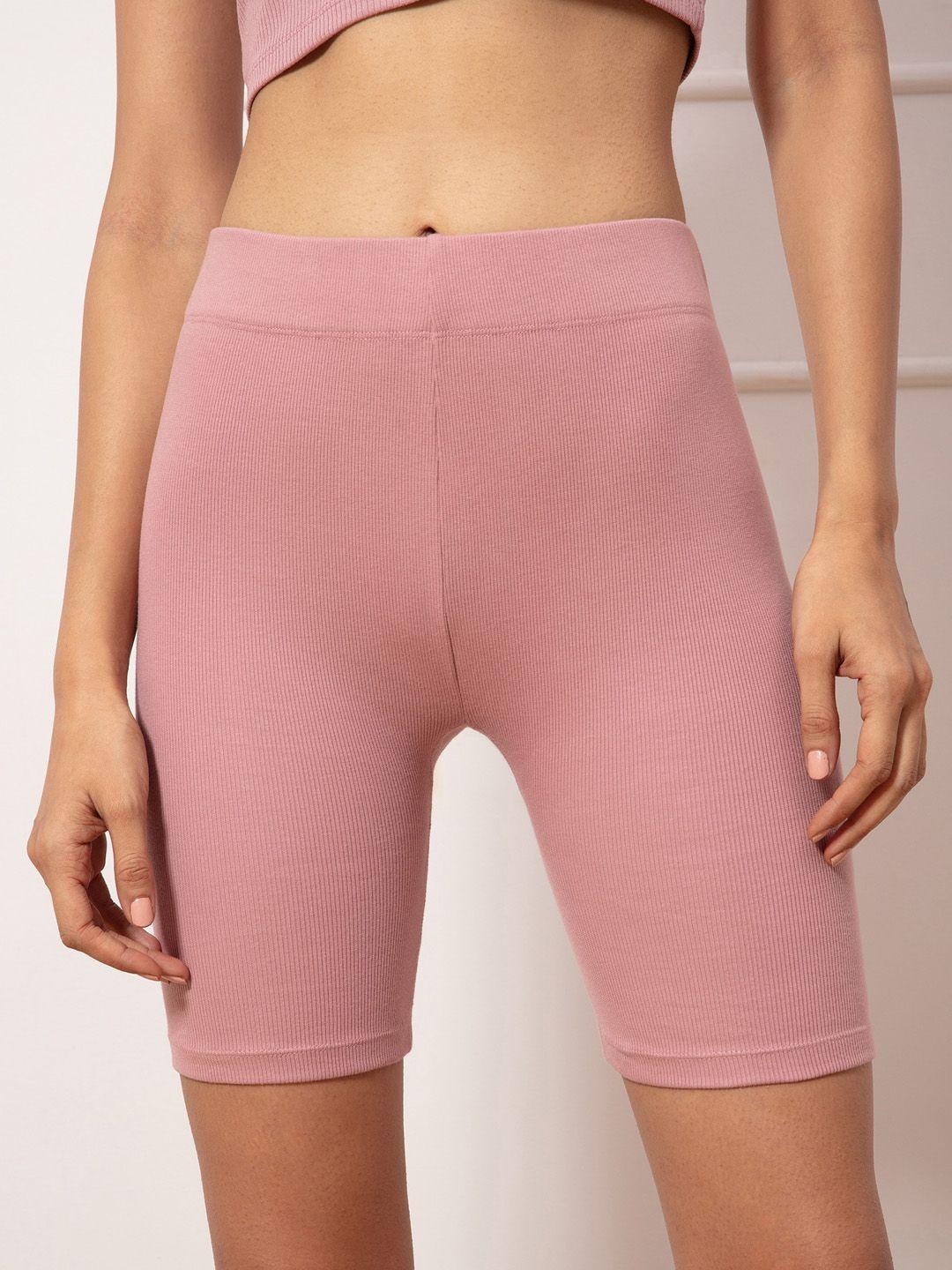 20dresses women pink slim fit cycling sports shorts