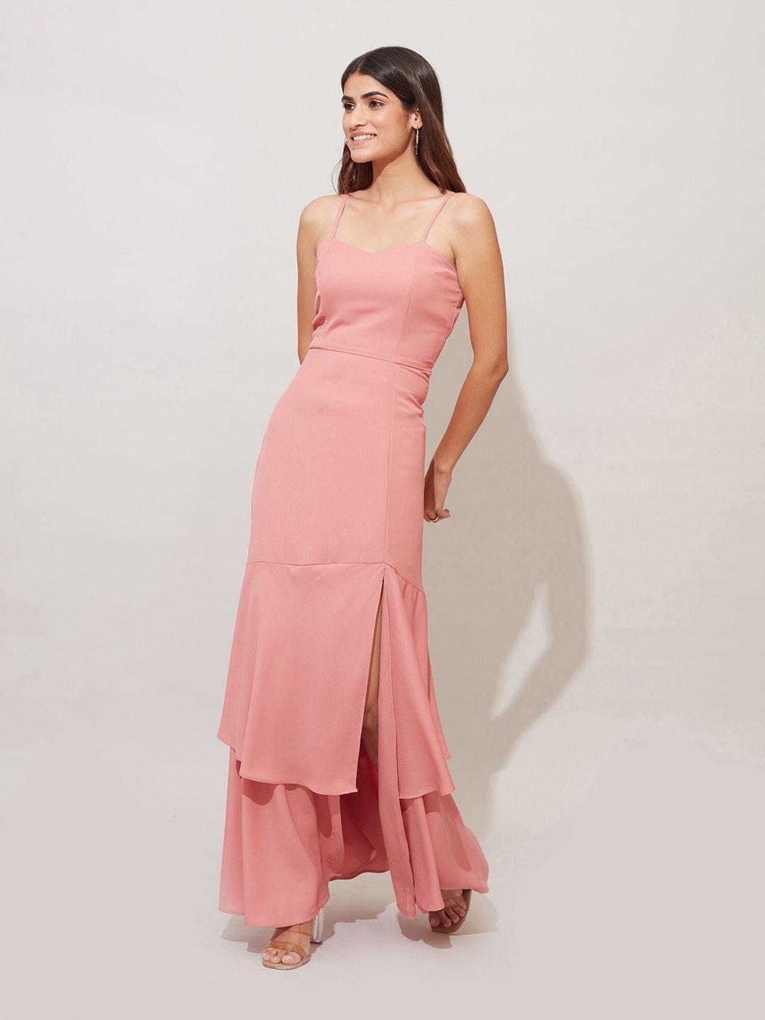 20dresses women pink slit maxi dress