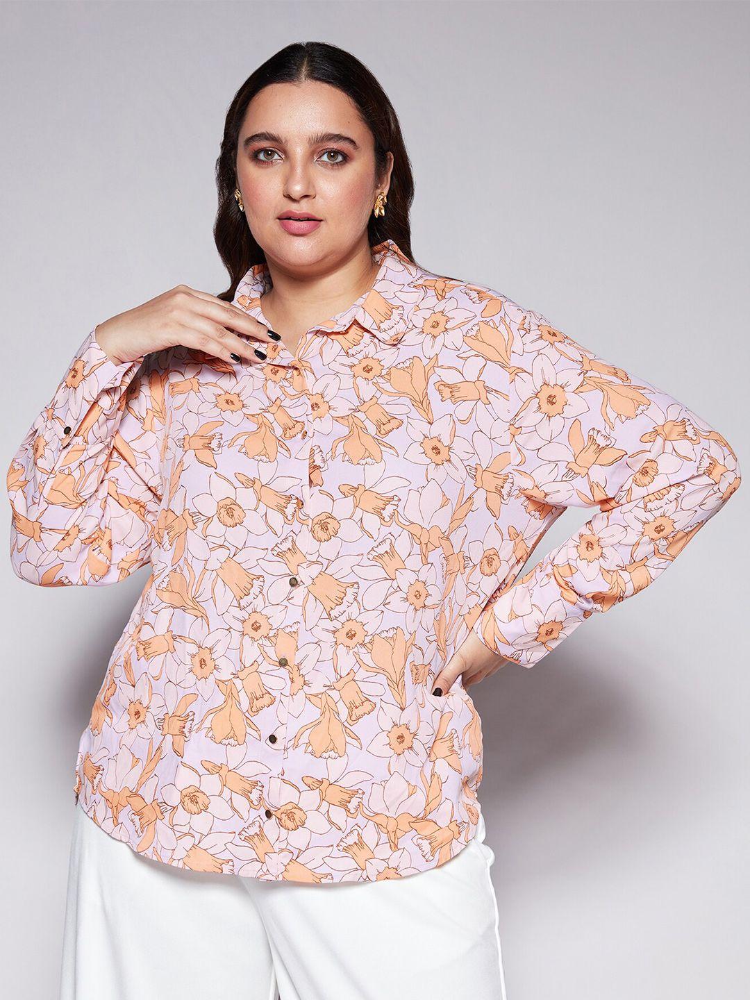 20dresses women plus size comfort floral georgette printed casual shirt