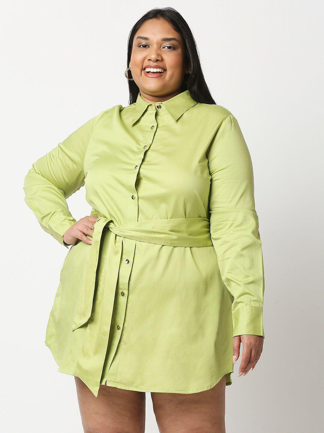 20dresses women plus size green shirt mini dress