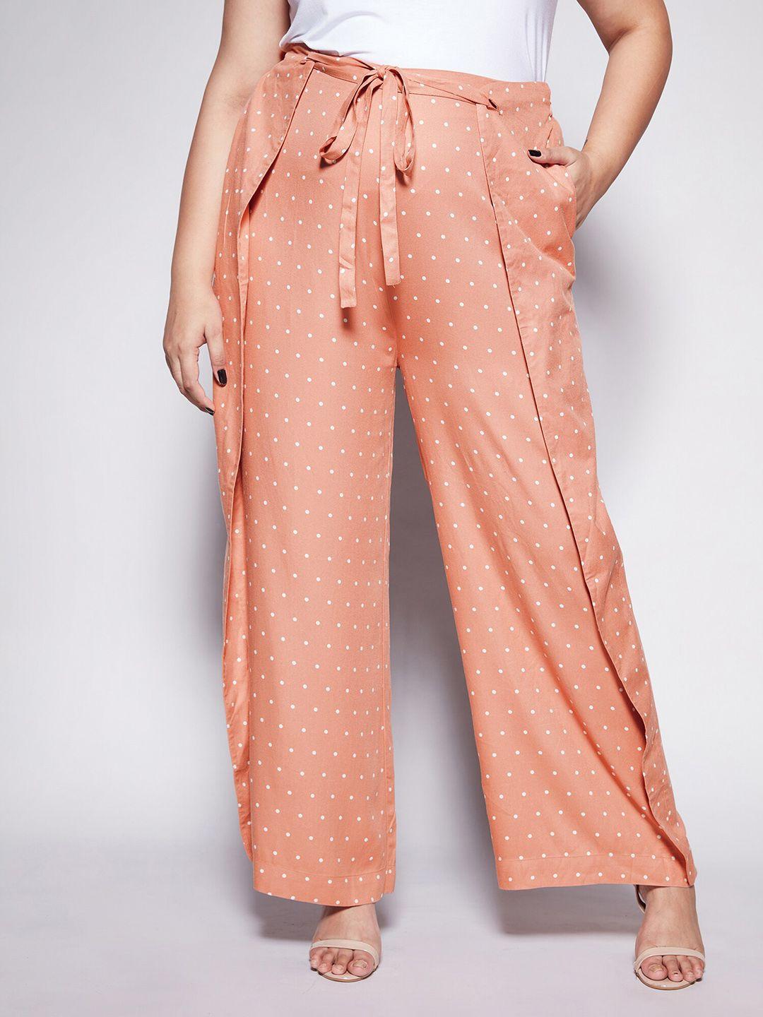 20dresses women polka dot printed comfort high-rise trousers