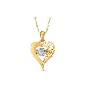 22 kt yellow gold valentine's day pendant