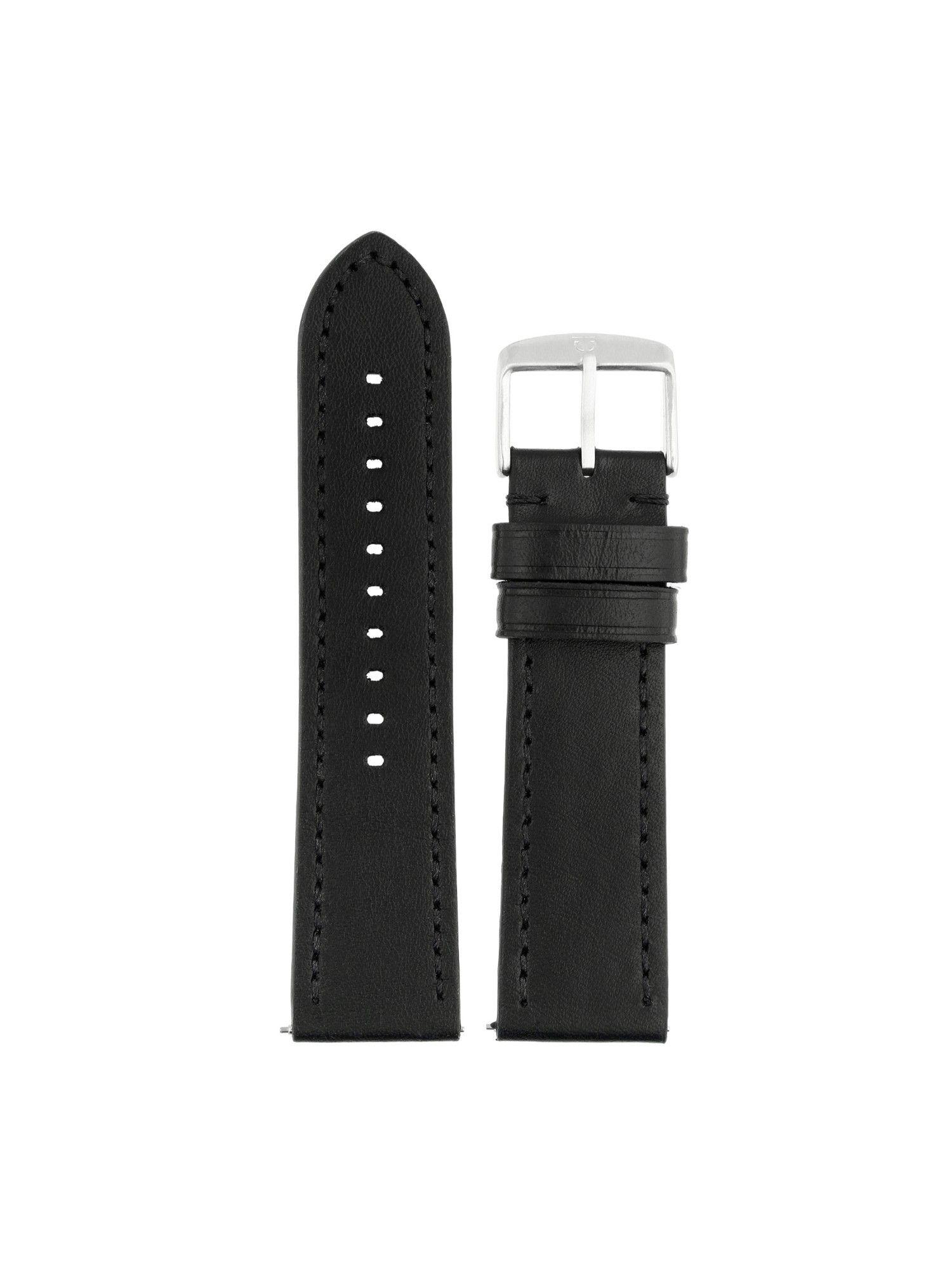 22 mm black genuine leather strap for men nf106025022sq-p