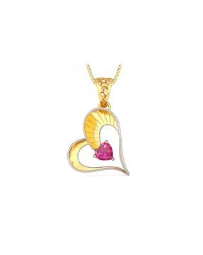 22 kt yellow gold valentine's day design pendant