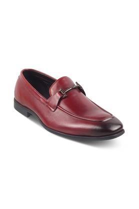 229-yobaa synthetic leather slipon men's loafer shoes - orange