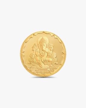 24 kt (999) 8 gm yellow ganesh lord ganesh coin