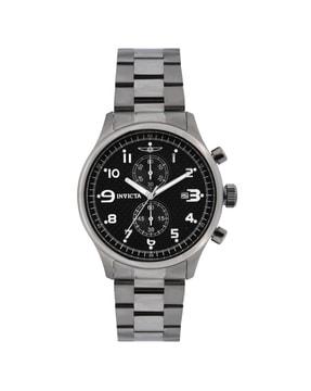 24189 men chronograph wrist watch with metal strap