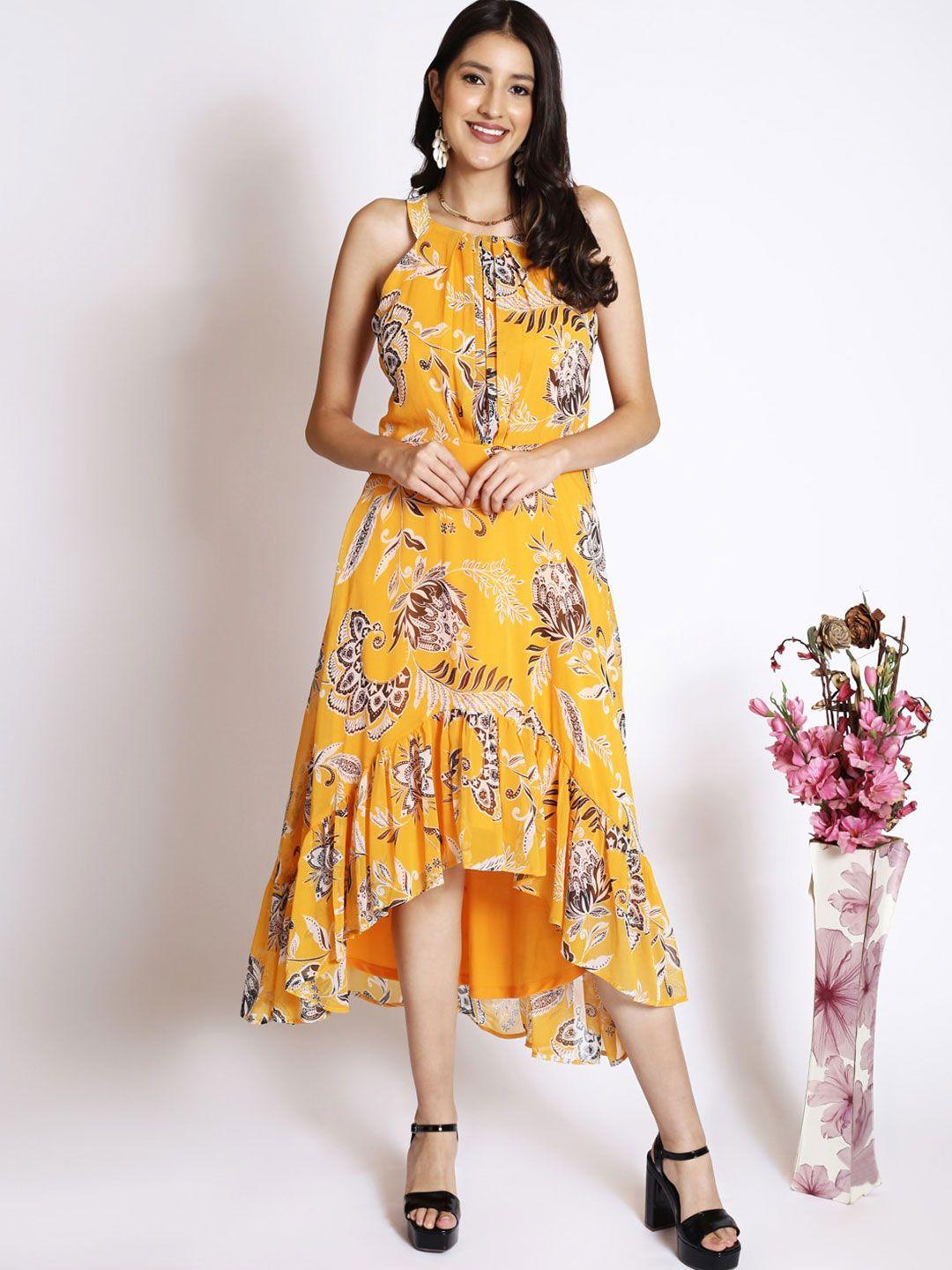 250 designs floral printed cut-out detail tiered a-line midi dress