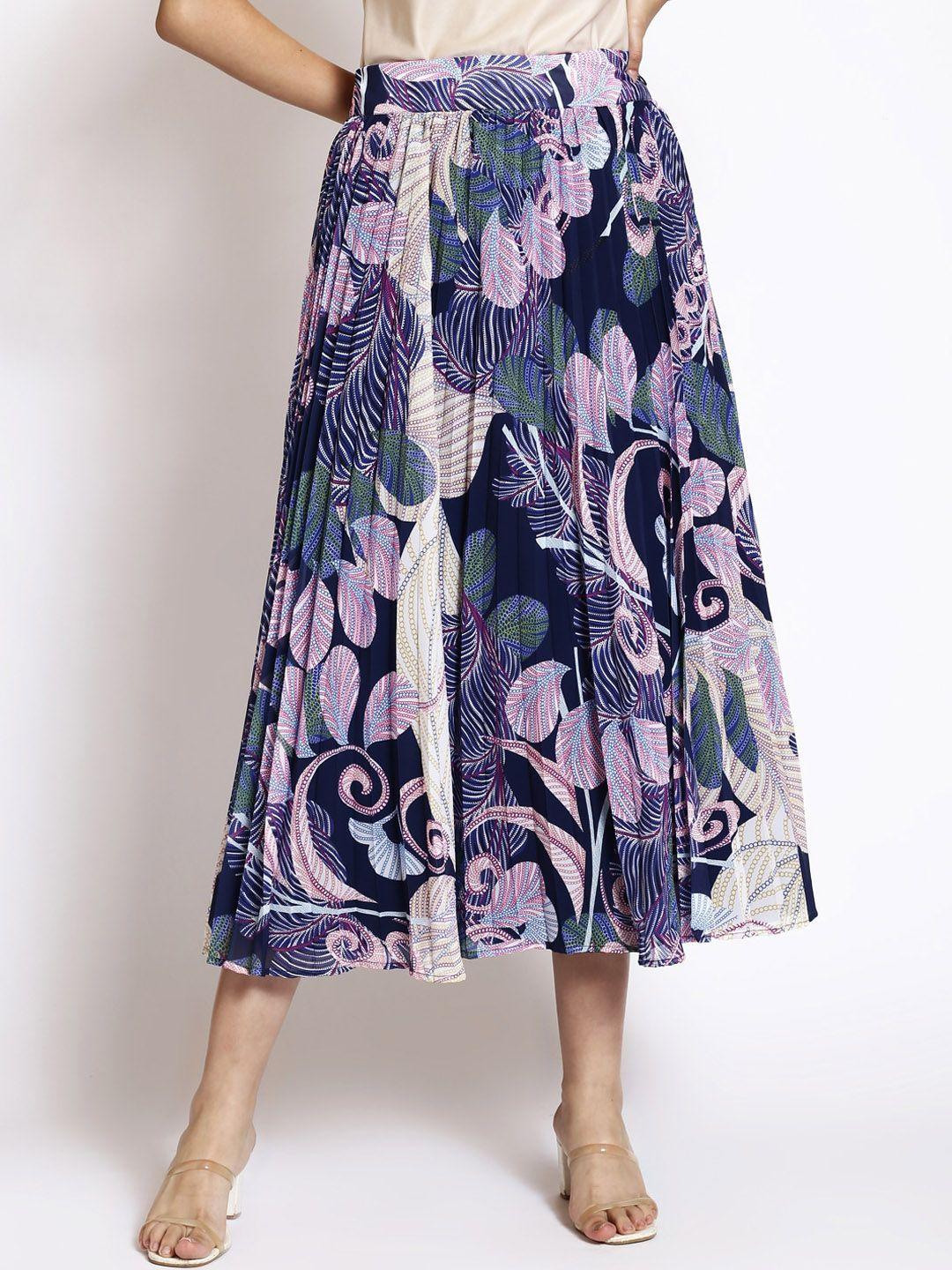 250 designs floral printed flared midi skirts