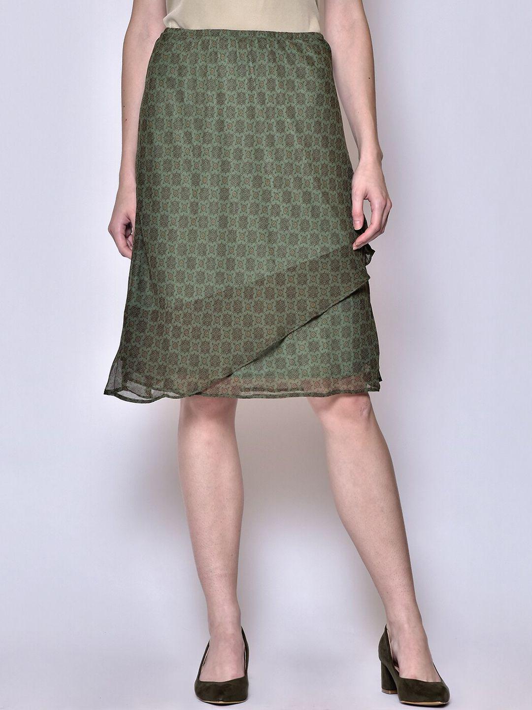 250 designs printed knee-length flared skirts
