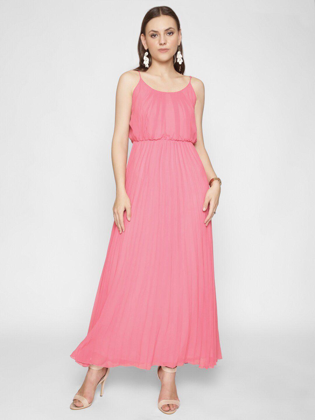 250 designs women pink georgette maxi dress