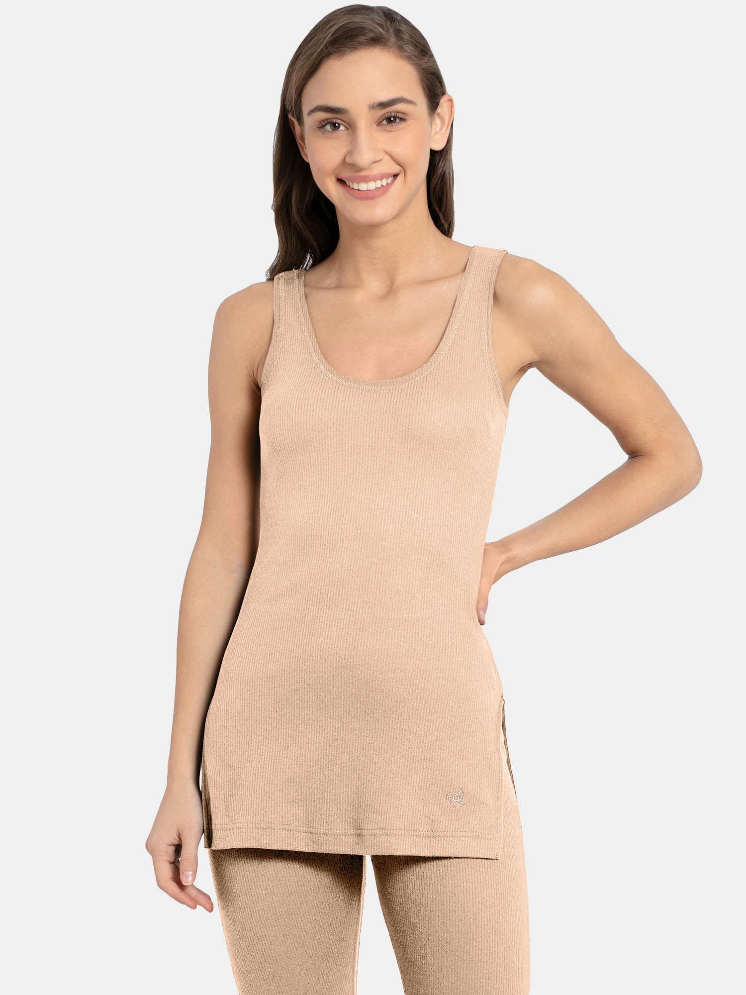 2500 women's super combed cotton rich thermal tank top - skin