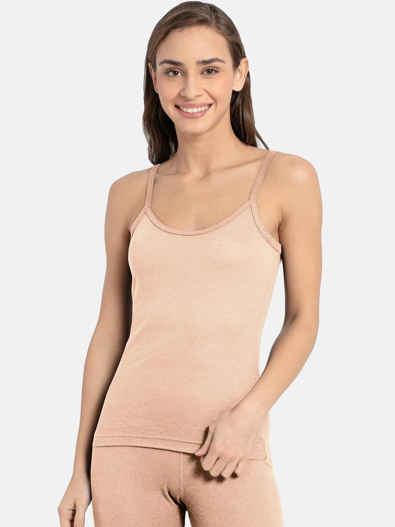 2501 women's super combed cotton rich thermal camisole - skin