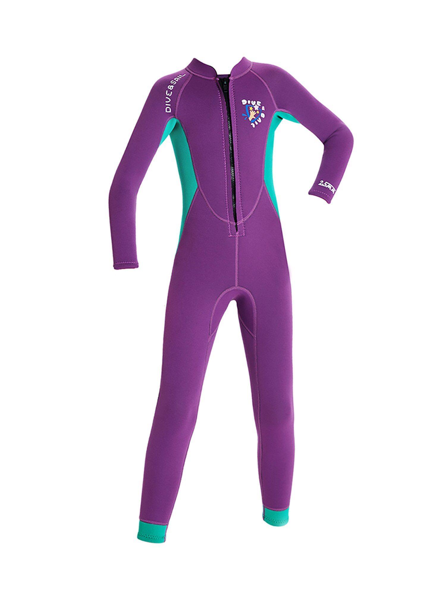 25mmneoprenefull length purple & turquoise full sleeves swimwear