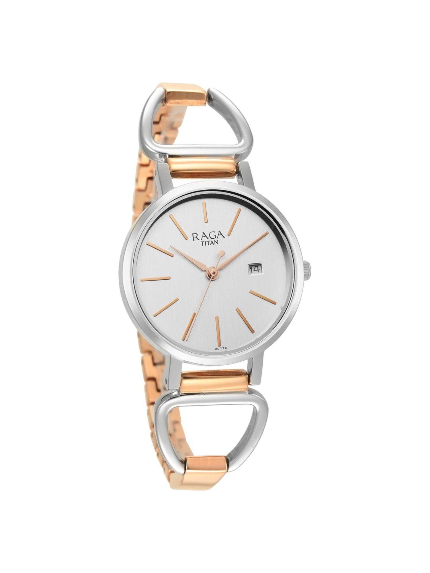 2669km01 silver dial analog watch for women