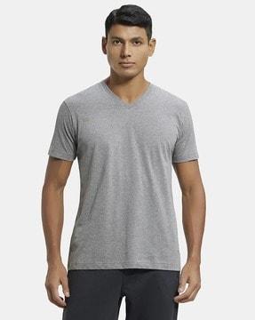 2726 super combed cotton rich v-neck half sleeve t-shirt