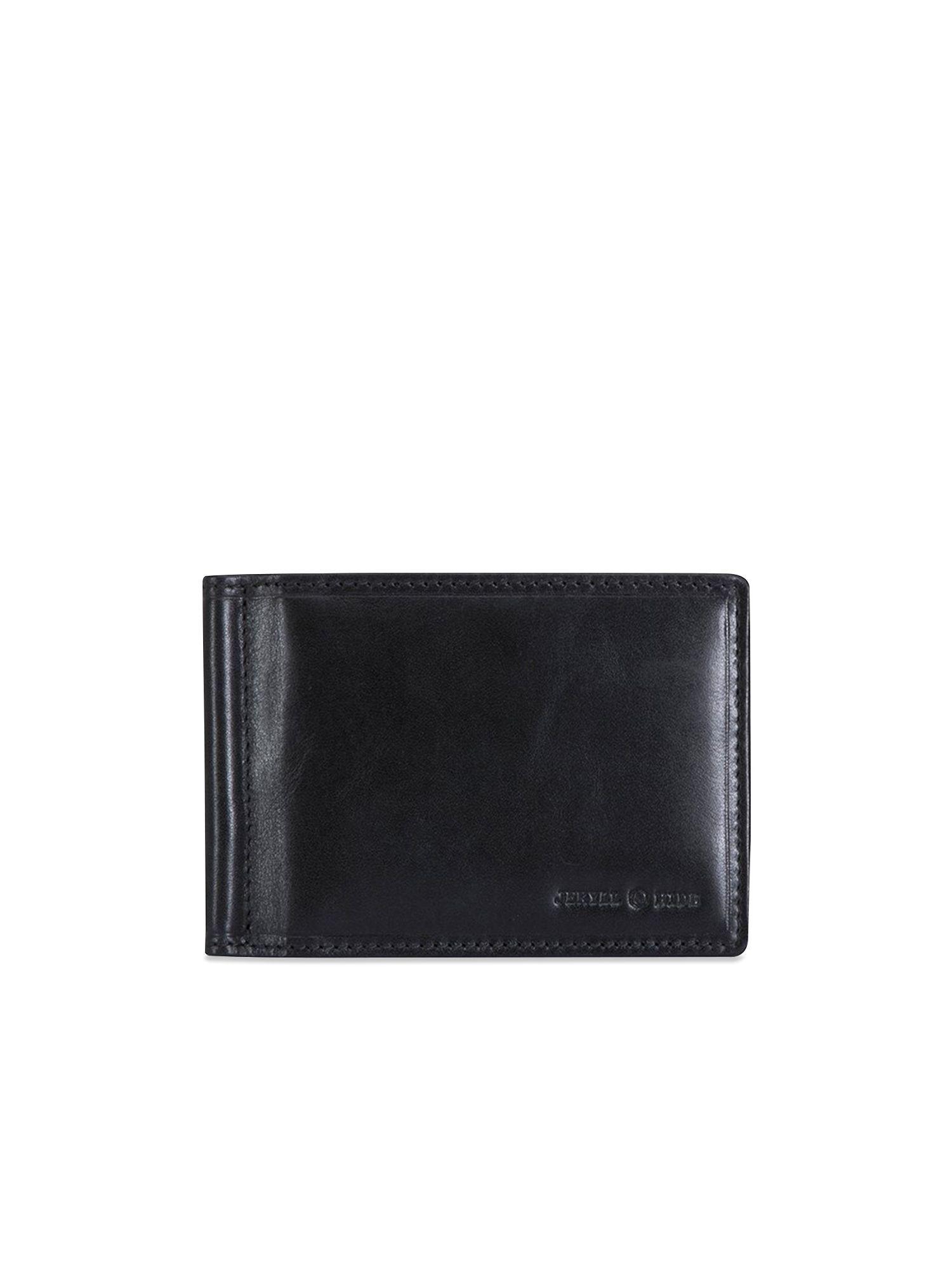 2792oxbl oxford leather money clip wallet - black