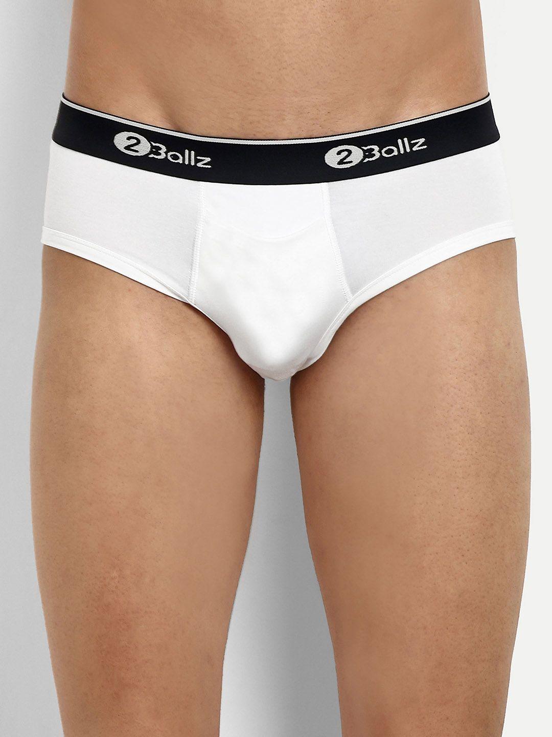 2ballz brand logo printed opening mid-rise basic brief w-1-2brb