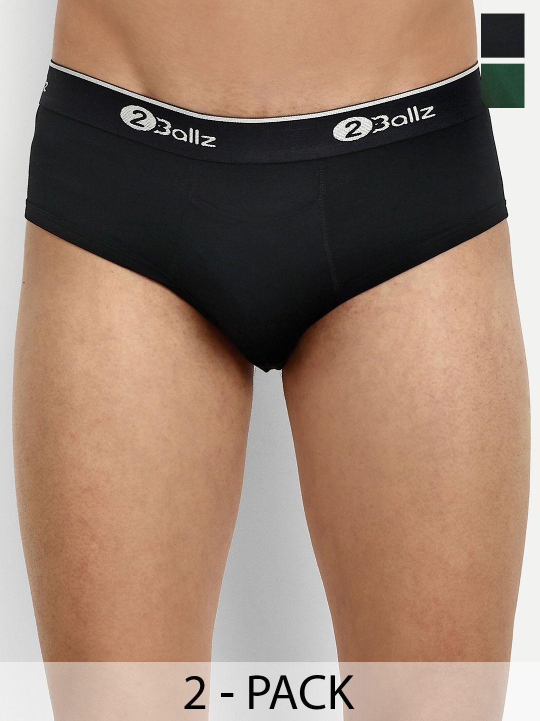 2ballz pack of 2 brand logo details hipster briefs bbg-2-2bb