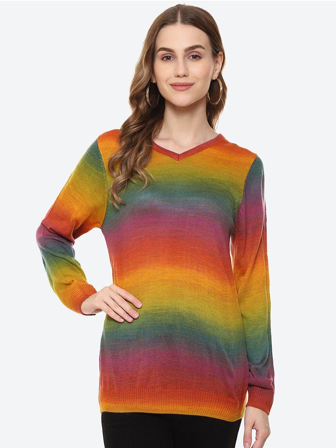 2bme colourblocked v-neck pullover sweater