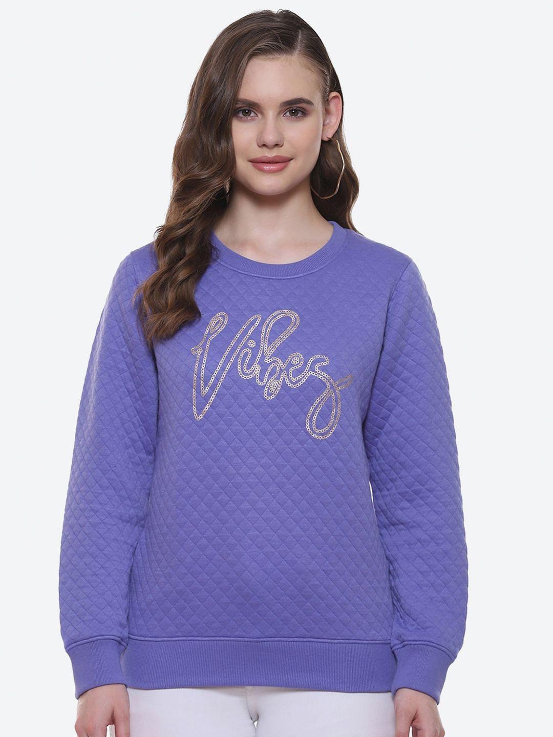 2bme geometric self design cotton pullover sweatshirt