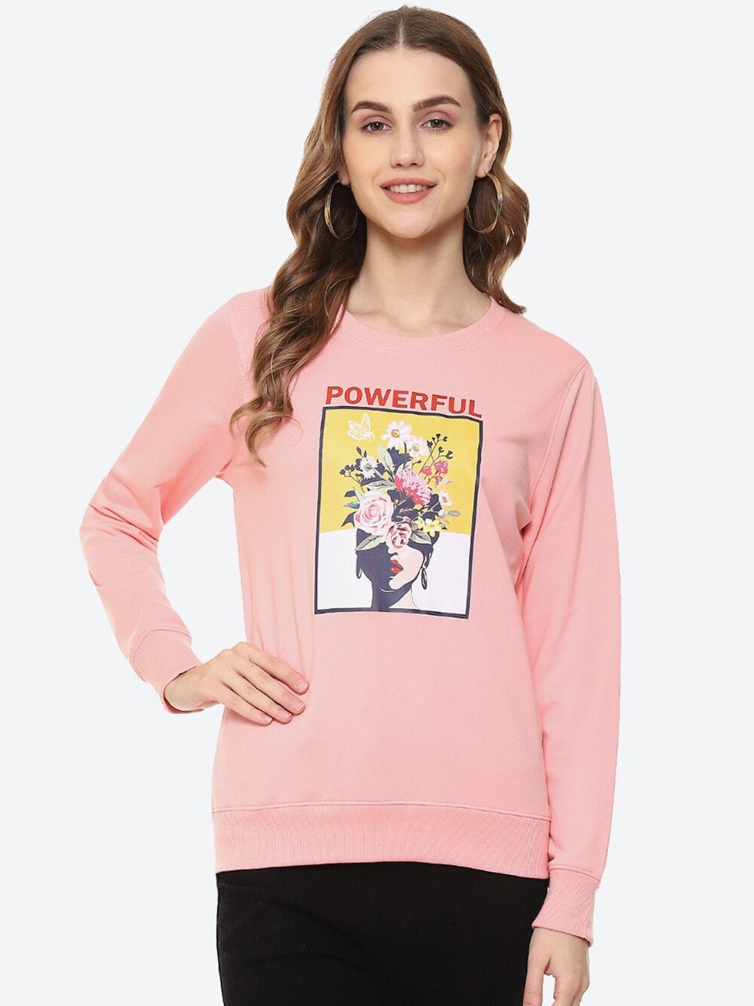 2bme graphic printed cotton pullover sweatshirt