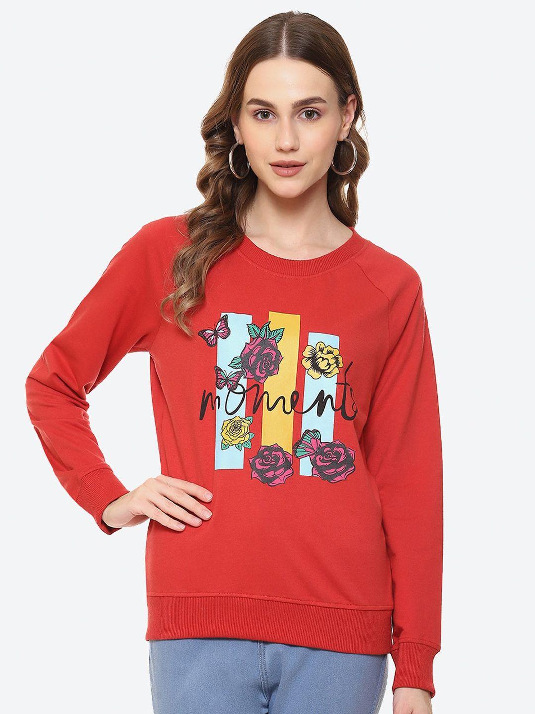 2bme graphic printed cotton pullover sweatshirt