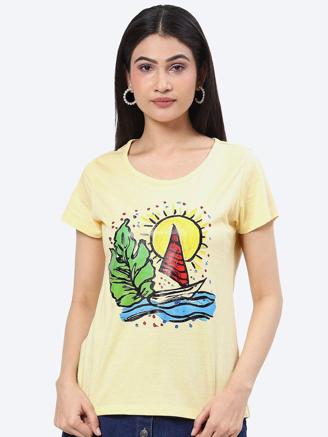 2bme graphic printed cotton t-shirt