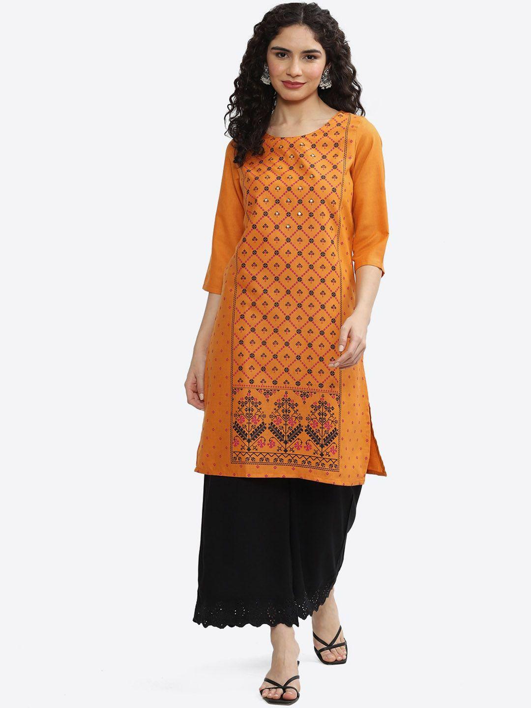 2bme ethnic motifs printed round neck regular kurta