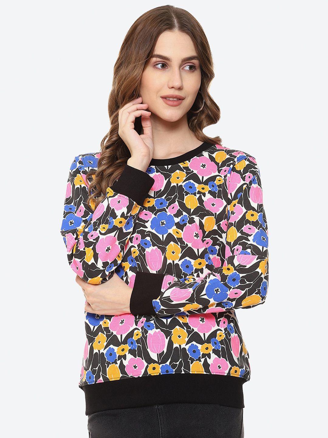 2bme floral printed cotton pullover sweatshirt