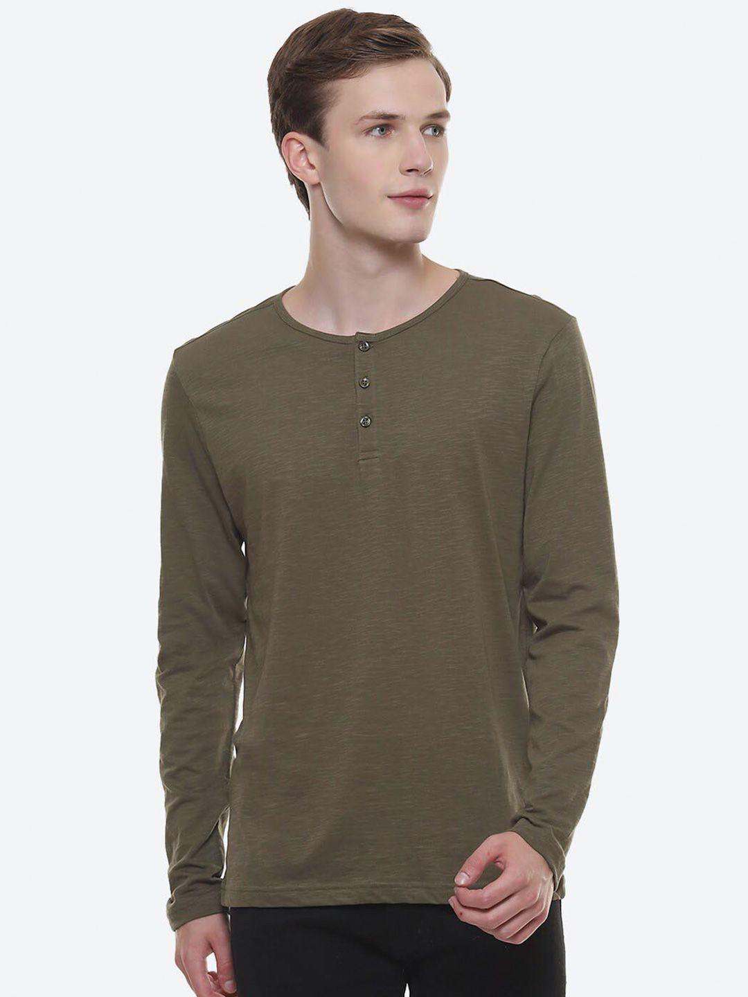 2bme henley neck cotton t-shirt