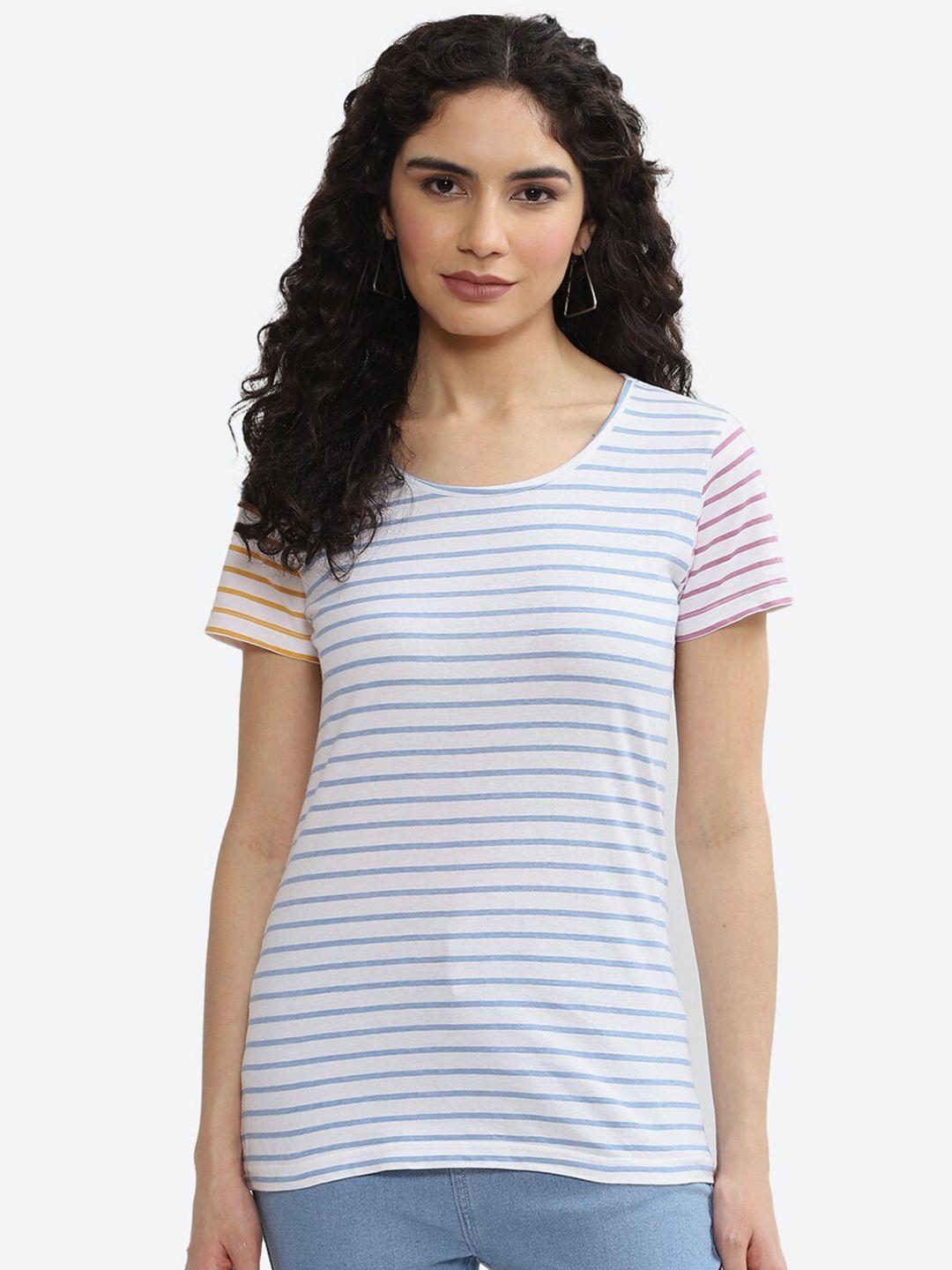 2bme horizontal striped cotton t-shirt